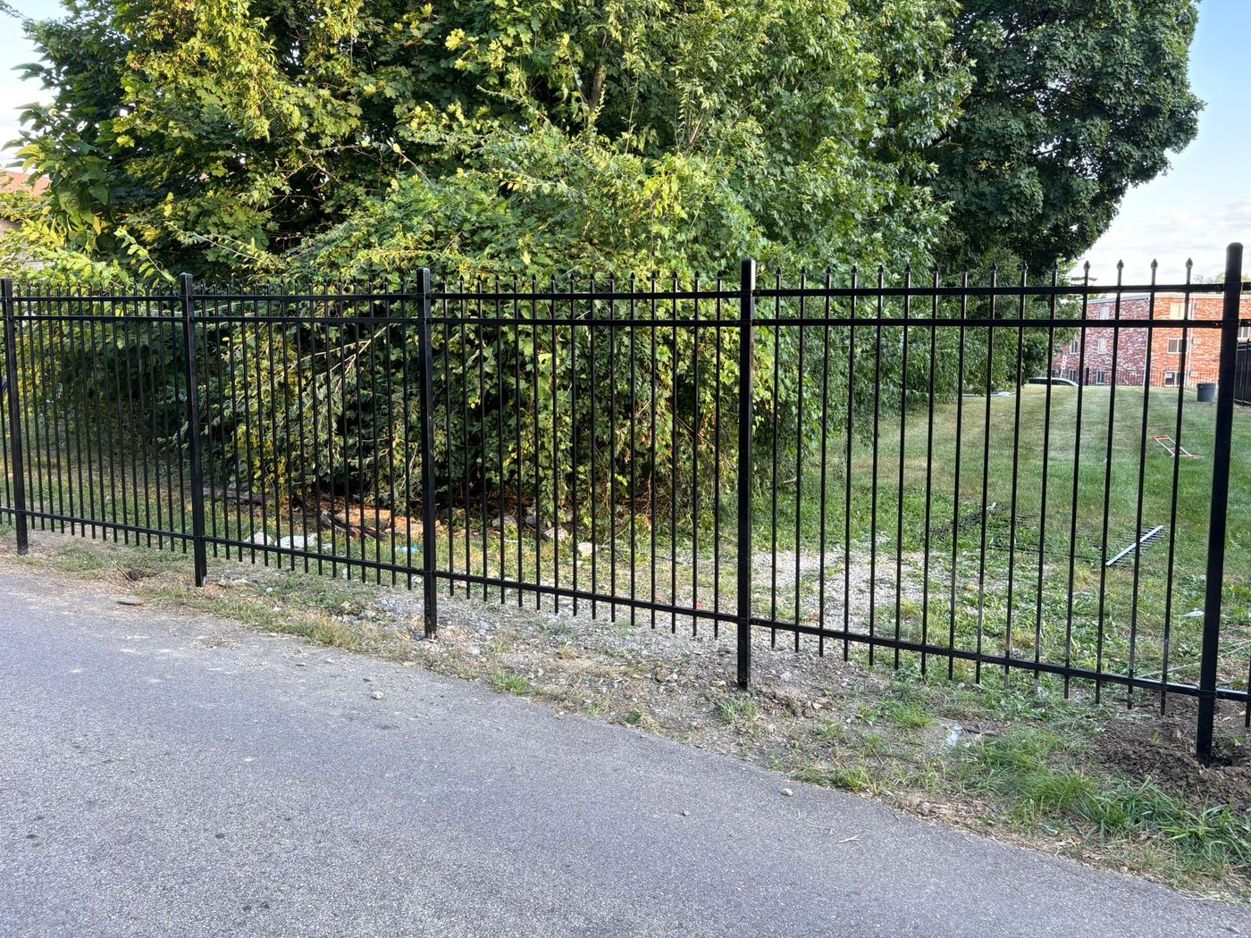 Newly installed iron perimeter fence — Grafton Oaks